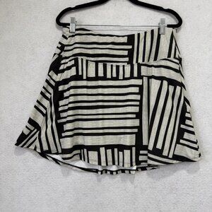 calia Skort Womens Large Black White Geometric Tennis Lined Shorts Pockets